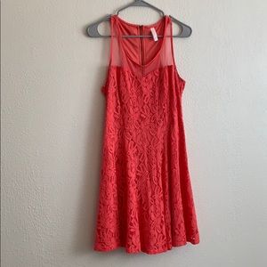 Lace Coral Juniors Dress